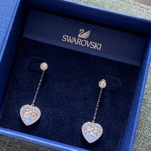 Swarovski Crystal Heart Drop Earrings